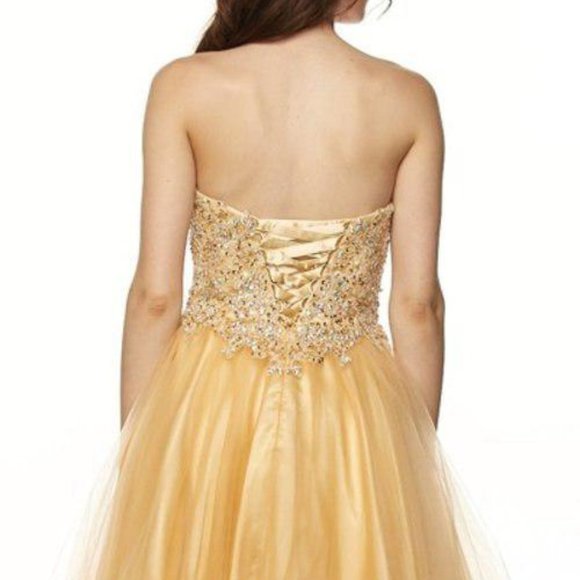 Strapless Sequin A-Line Prom Dress JT787 - Picture 2 of 5